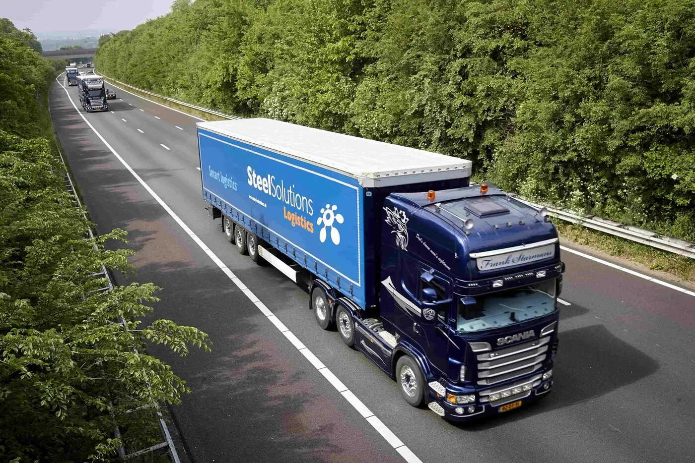 Steel Solutions truck on the highway